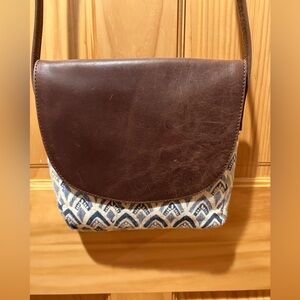 Joyn leather/cotton canvas crossbody bag